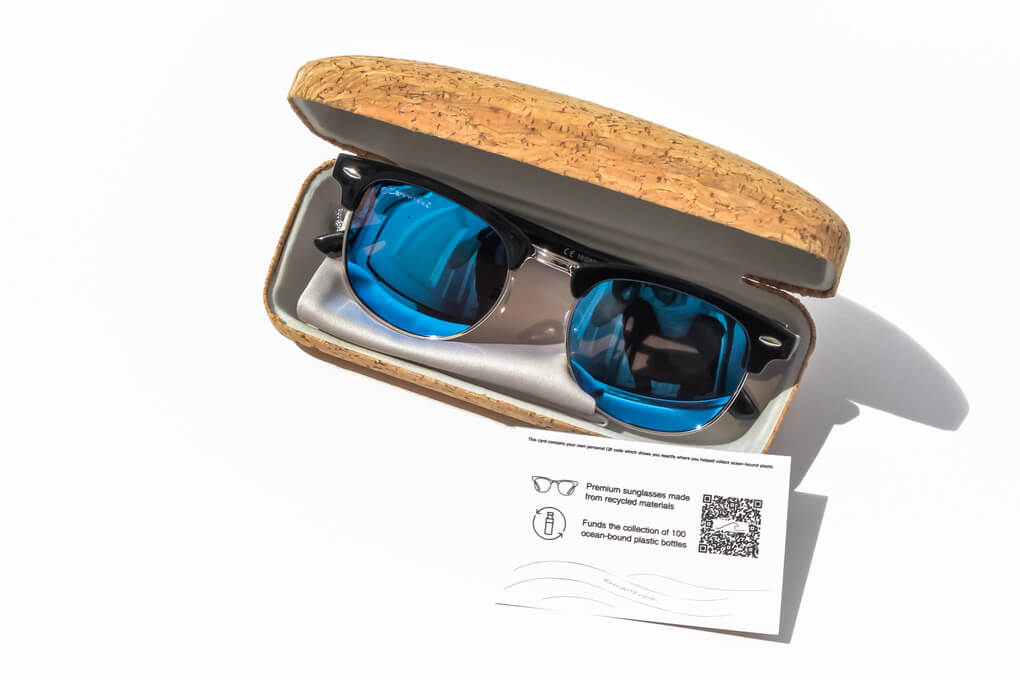 Oceanness recycled and polarized eco sunglasses with QR code