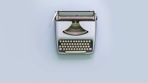 Antique blue typewriter