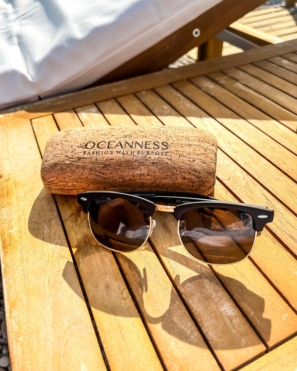 Recycled & Polarized Eco Sunglasses in Black - Oceanness